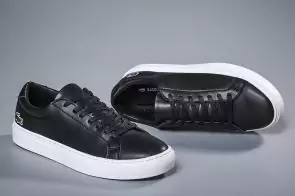 lacoste europa sneaker cuir noir blanc